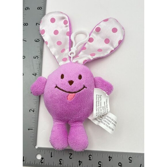 Purple Plush Bunny Keychain Bag Clip Beverly Hills Teddy Bear Co Polka Dot Ears - Picture 4 of 8